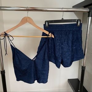 Victoria’s Secret Navy Blue Silky Pajama Shorts Set, Size XS